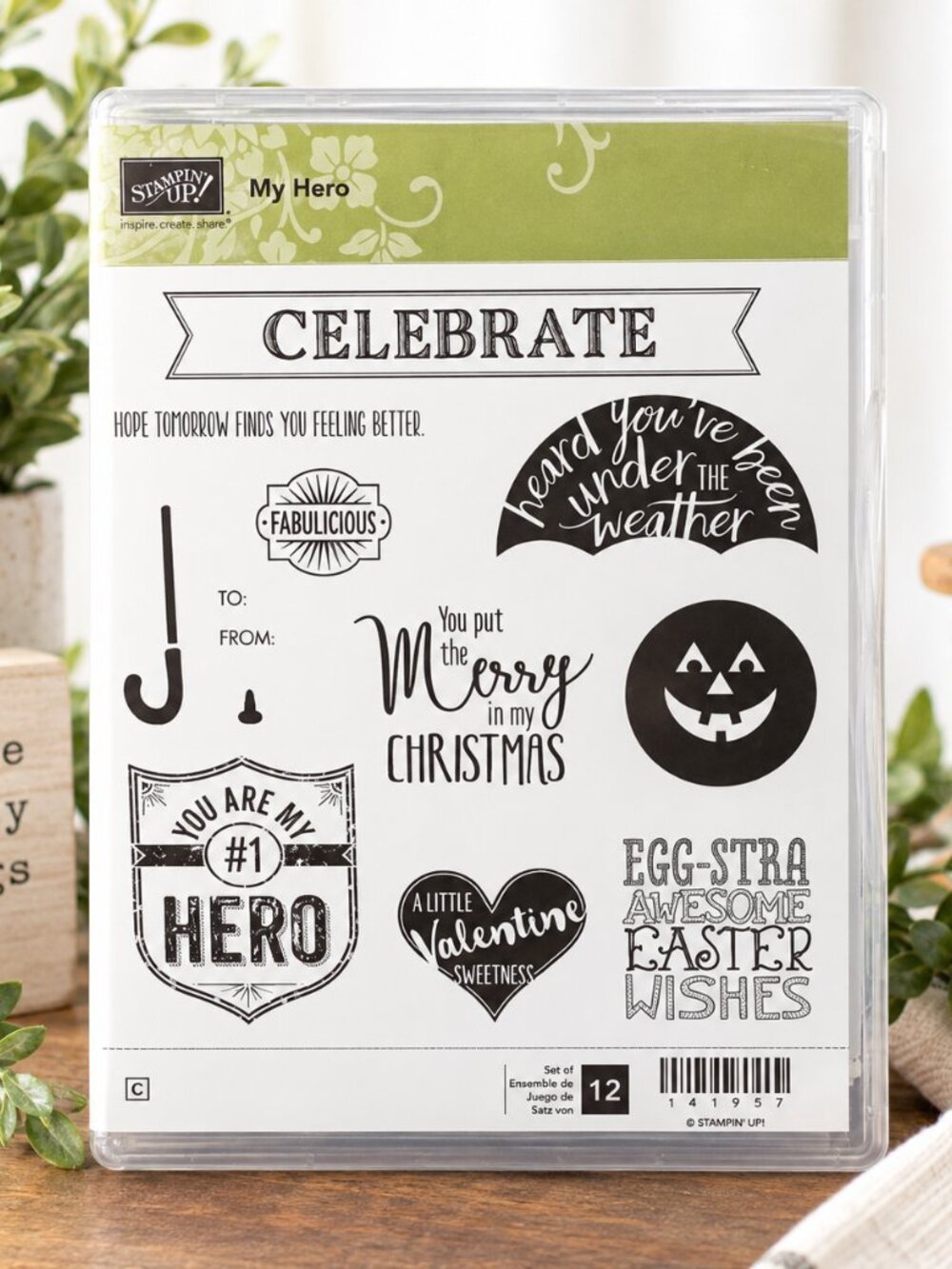 Stampin’ Up! My Hero Clear-Mount Stamp Set #141957 – 12 Pc – Retired
